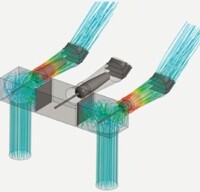 CFD Design Optimization A drawing of the inside of an air duct.